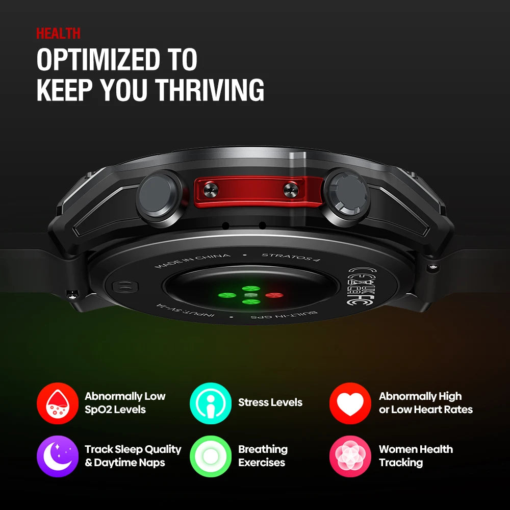Smartwatch ZEBLAZE Stratos 4 – GPS Multisatélite, Ecrã AMOLED 1.43