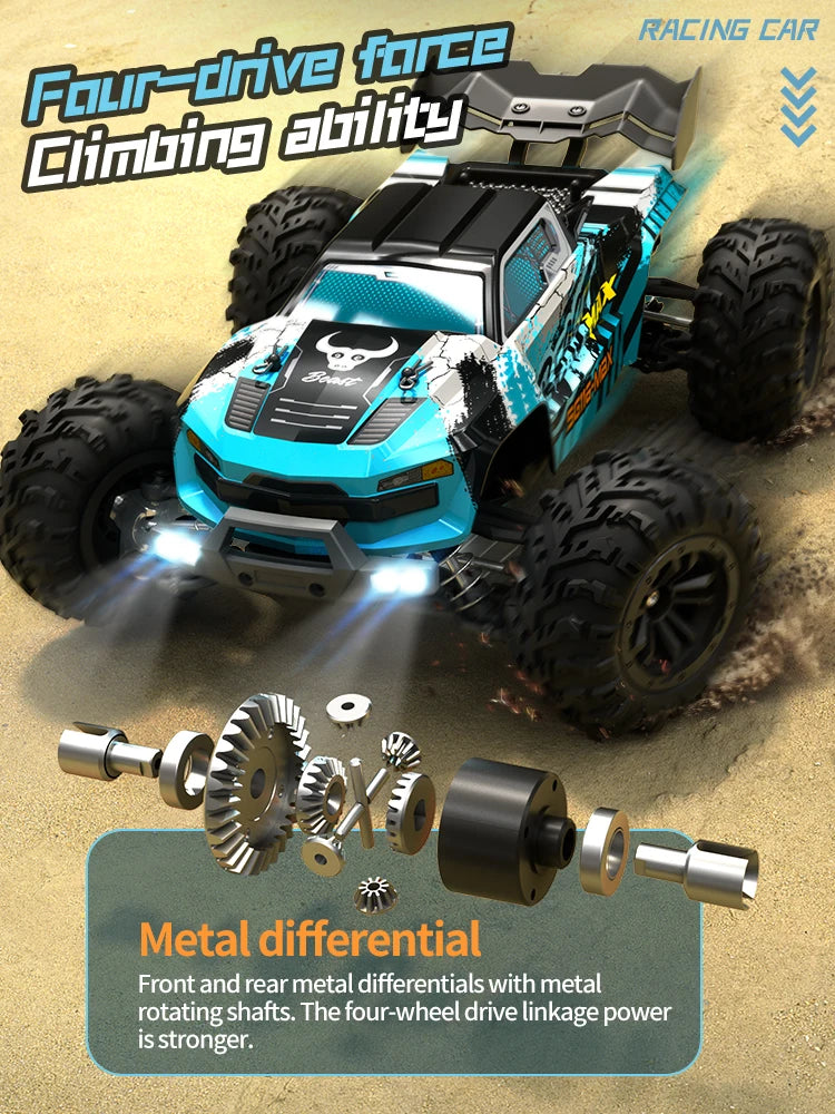 Carro Telecomandado 80KM/H - ZLL SG116 MAX – Brushless, 4WD, Estrutura Metálica e Luzes LED