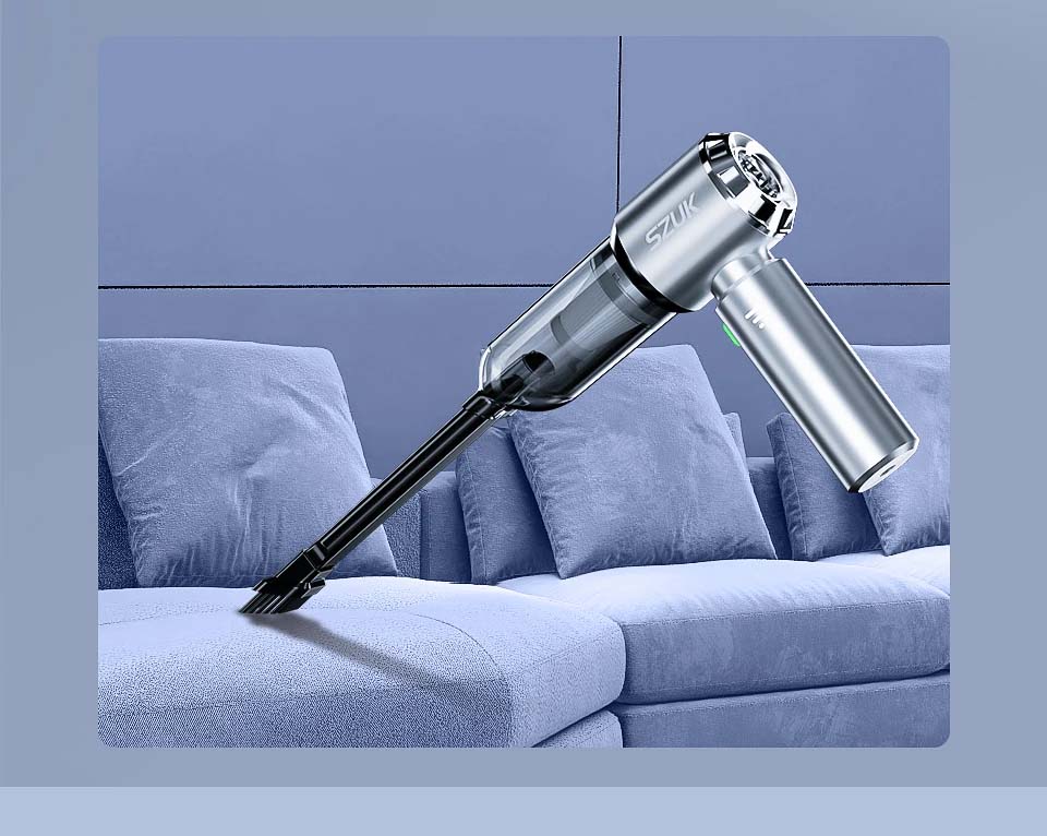 Aspirador Portátil SZUK 180000PA - Sem Fios, para Casa e Carro com Carregamento Rápido