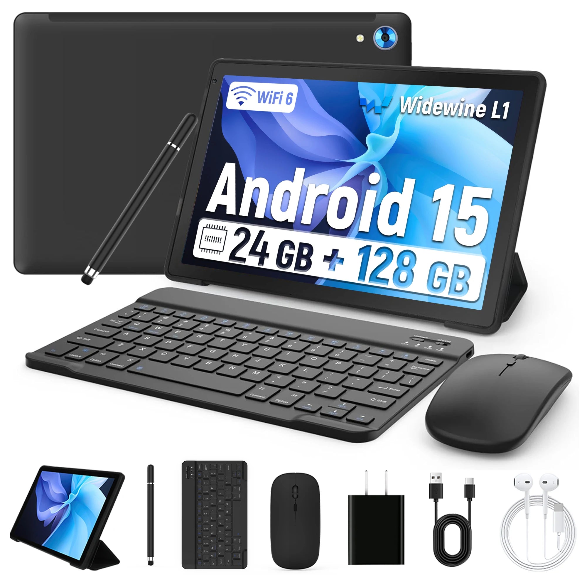 PACK Tablet URAO C109L + Acessórios – Android 15, Octa-Core A523, 24GB RAM, 128GB, WiFi