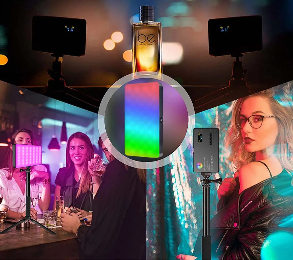 BTFOOR - Painel de Luz LED RGB para Fotografia e Vídeo, Youtube e TikTok