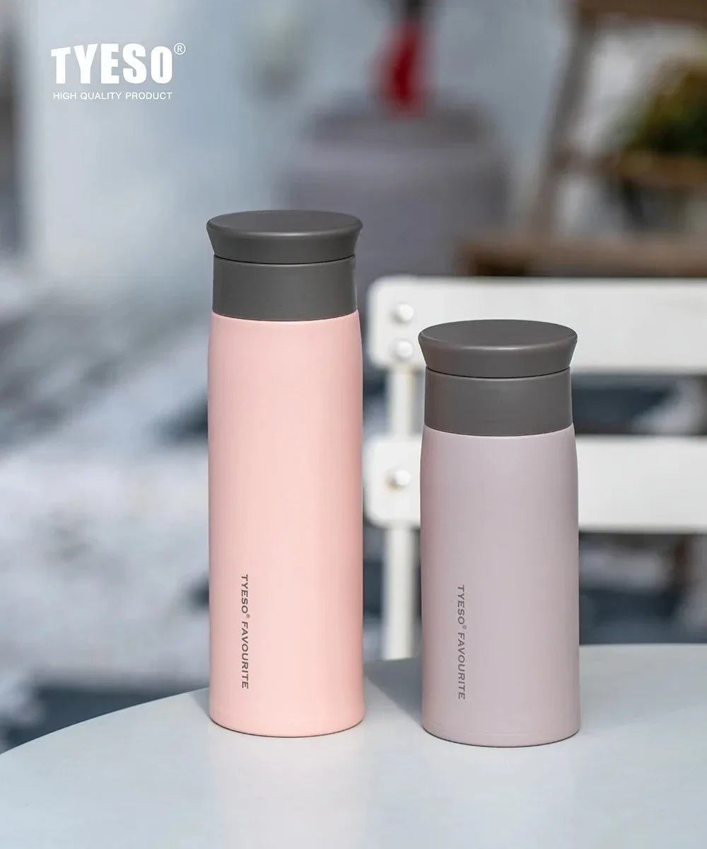 Garrafa Térmica TYESO – Aço Inoxidável 350ml ou 500ml, Isolamento a Vácuo, Tampa Anti-Fugas