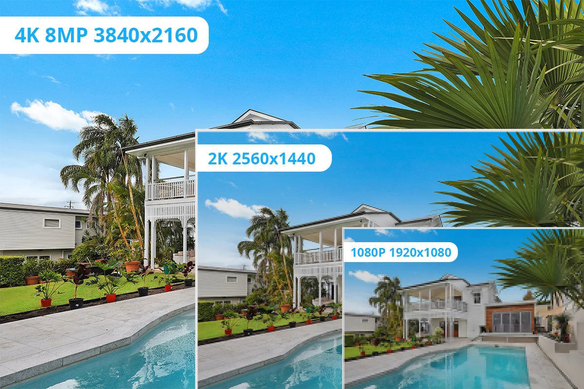 Câmara de Segurança TPTEK - 4K, 8MP, Wi-Fi, Visão Noturna 30m, Áudio, Zoom 4X