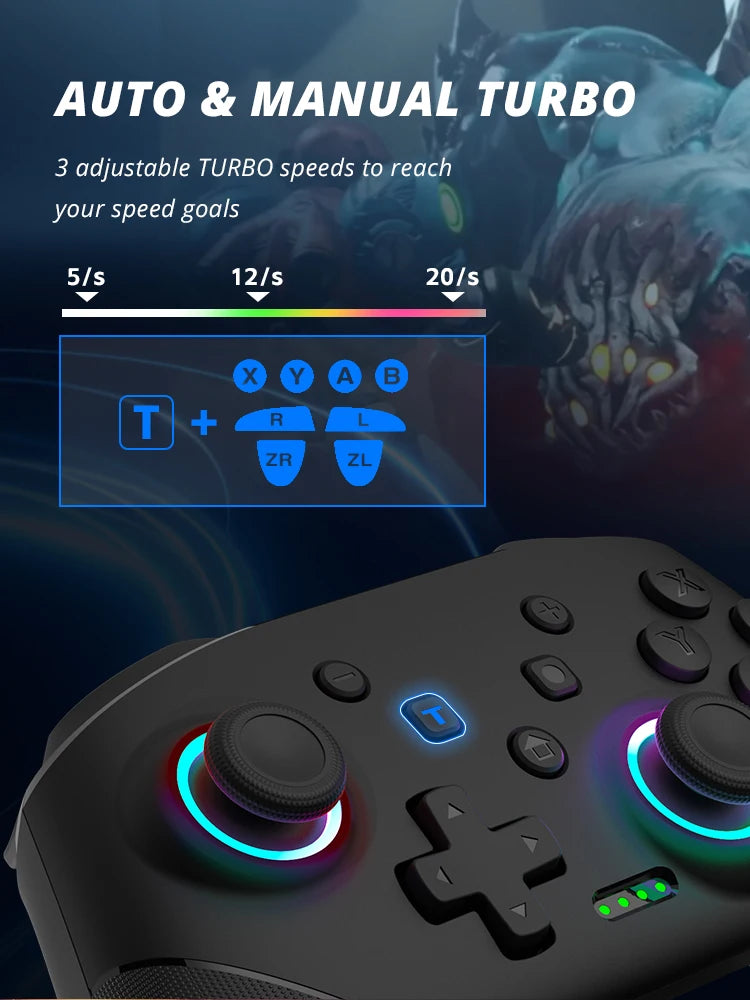 Comando Gaming DATA FROG – Sem Fios, Compatível com Nintendo Switch OLED/Lite