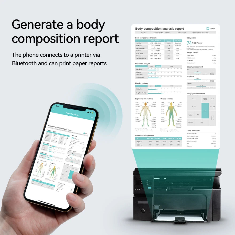 Balança Inteligente ICOMON – 28 Indicadores Corporais, App Oficial, Bluetooth, 180kg