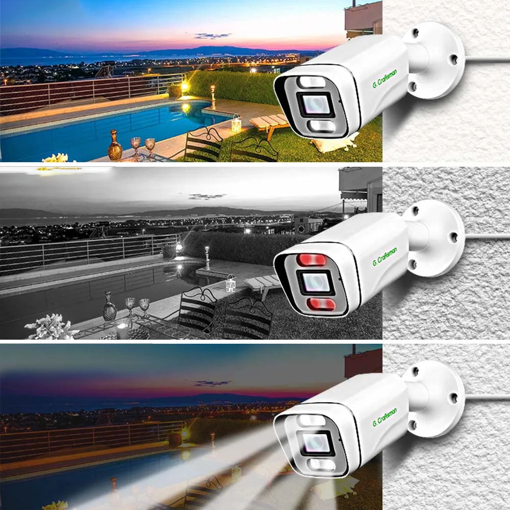 Câmera de Segurança G.CRAFTSMAN - 6MP, Deteção Movimento e Visão Noturna