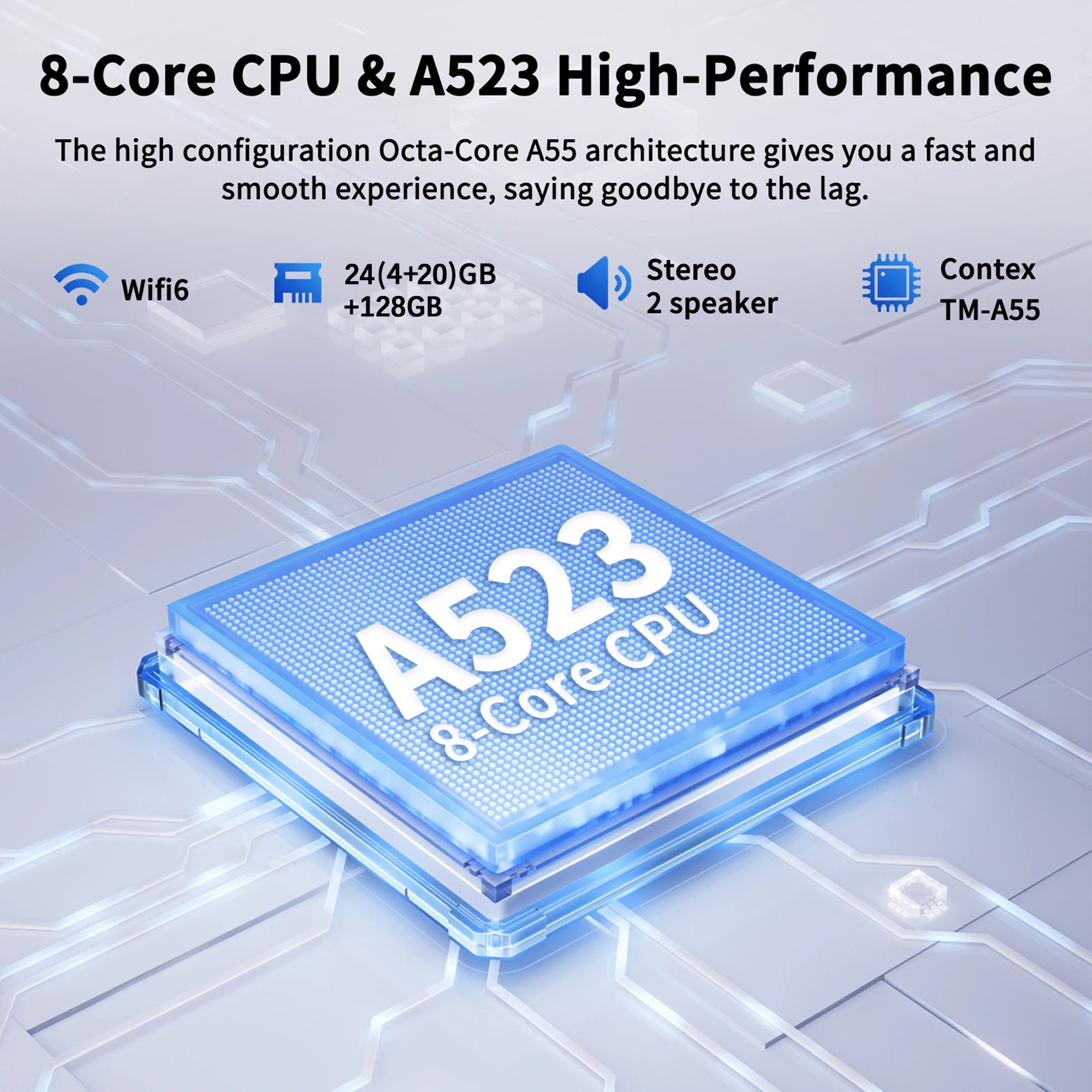 PACK Tablet URAO C109L + Acessórios – Android 15, Octa-Core A523, 24GB RAM, 128GB, WiFi