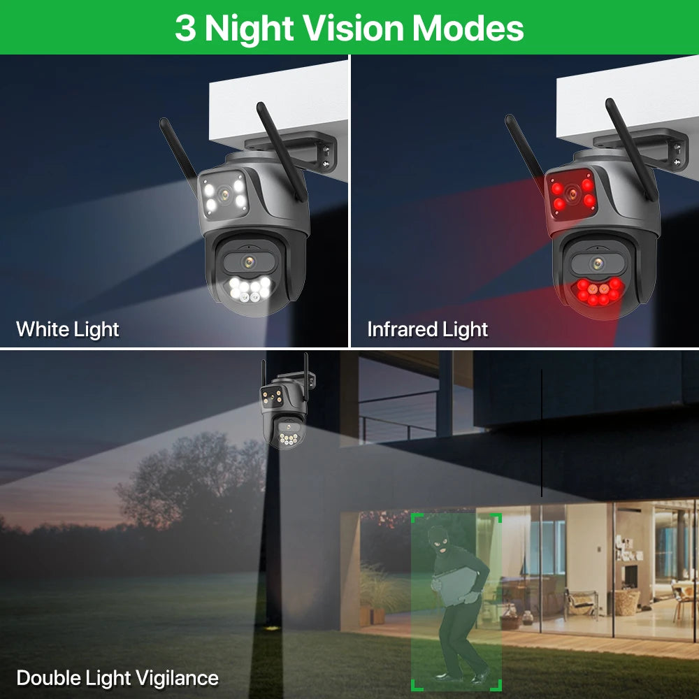 Câmara de Segurança DUREVIN - 6K, 9MP, Wi-Fi, Visão Noturna, Auto Tracking, Áudio