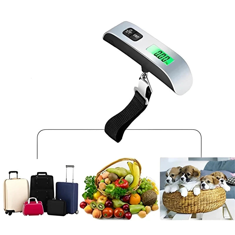Balança Digital Portátil para Bagagem - Capacidade até 50kg e de grande precisão.