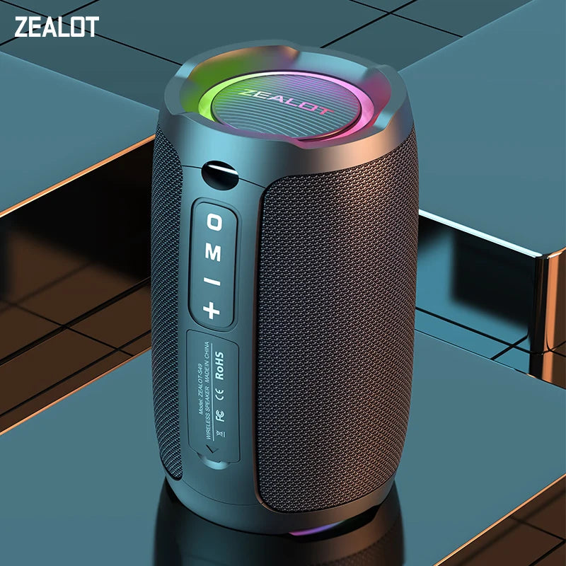 Coluna ZEALOT S49 – Bluetooth, 20W, Graves Potentes, IPX7, Bluetooth