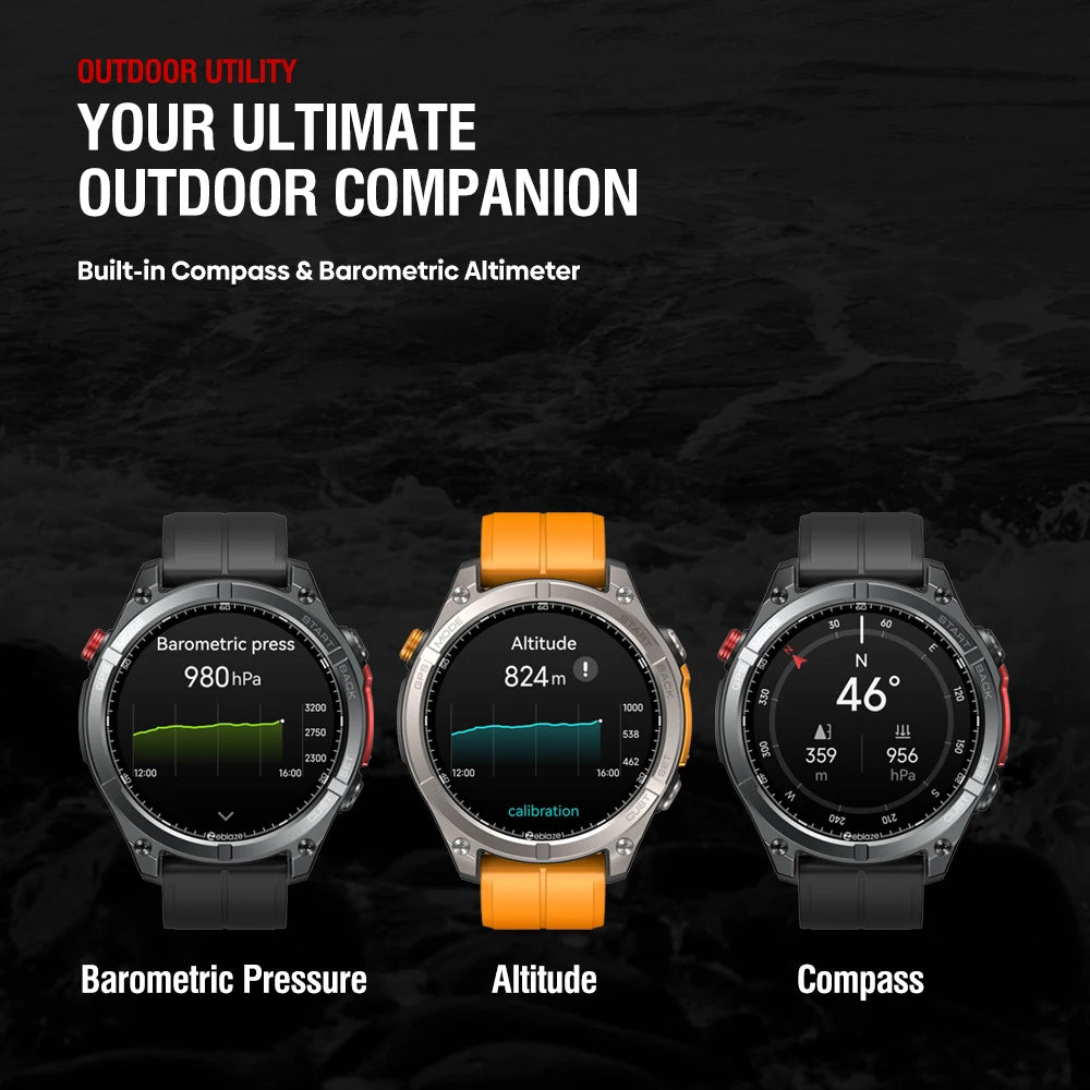 Smartwatch ZEBLAZE Stratos 4 – GPS Multisatélite, Ecrã AMOLED 1.43
