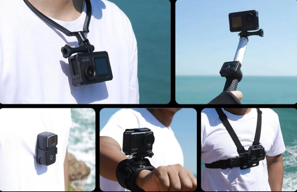 Câmara de Ação SJCAM SJ4000 Air + Acessórios – 4K 30FPS, Ecrã, À Prova de Água, Wi-Fi 2.4G