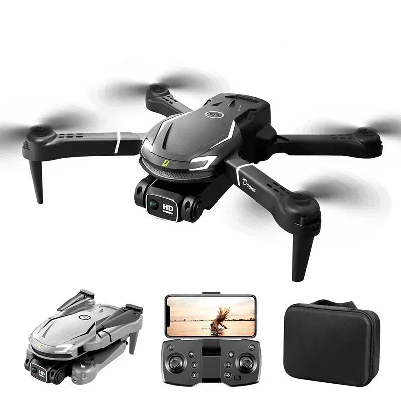 Drone Xiaomi V88 em posição de voo com braços estendidos e luz frontal ativa