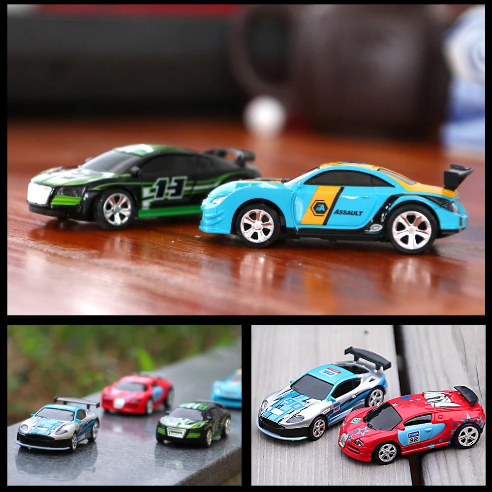 Mini Carro RC 1:58 - Carro Telecomandado em Lata, 2.4GHz, Embalagem em Lata PVC