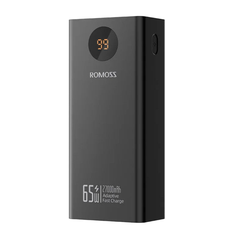 Power Bank ROMOSS 27000mAh – Carregamento Rápido 65W com Ecrã Digital