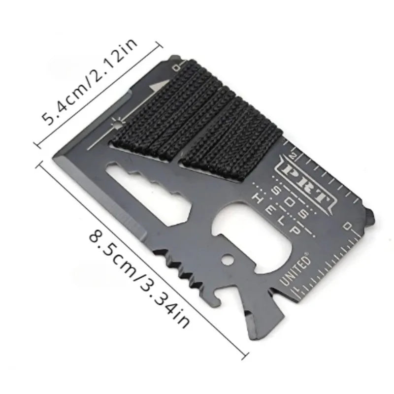 Cartão Multi-Ferramenta 14 em 1 – Aço Inoxidável, Compacto, Sobrevivência e EDC