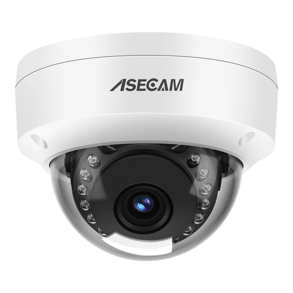 Câmara Dome ASECAM - 8MP, À Prova de Água, Anti-Vandalismo e Visão Noturna
