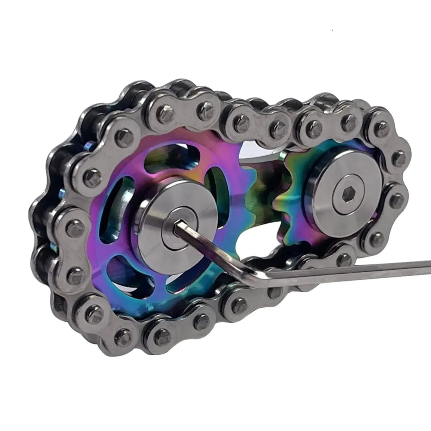 Fidget Spinner Corrente – Aumento de Concentração para estudos, Em Aço Inoxidável, Rolamento Silencioso