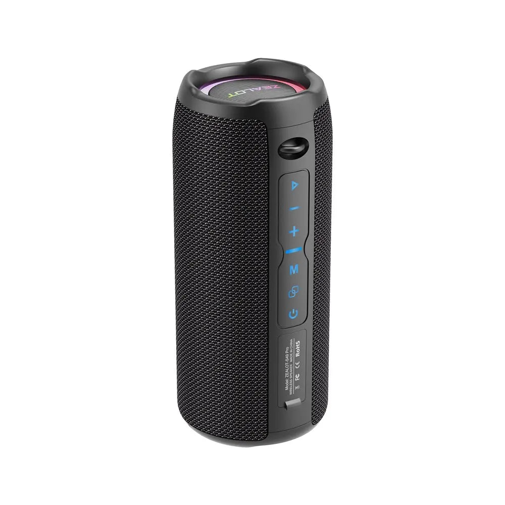 Coluna ZEALOT S49 Pro – Bluetooth, 20W, Som Estéreo 3D, IPX6