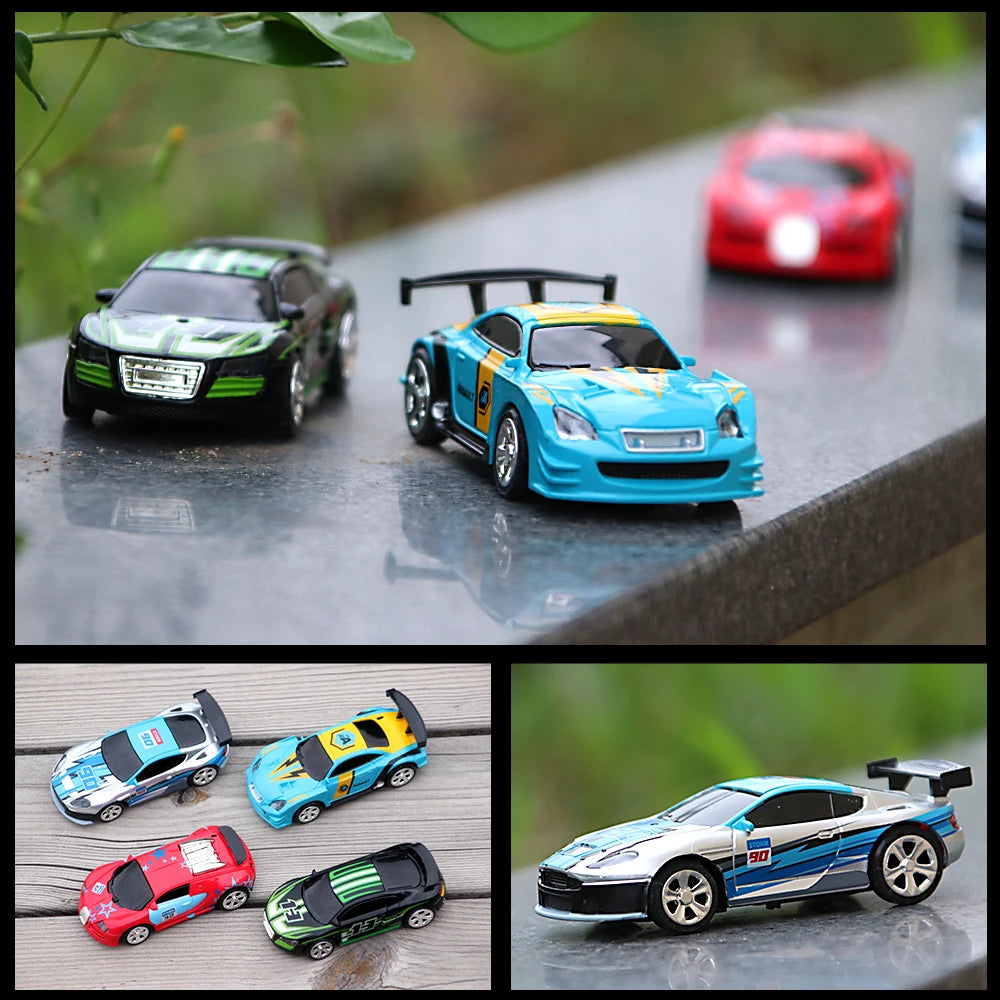 Mini Carro RC 1:58 - Carro Telecomandado em Lata, 2.4GHz, Embalagem em Lata PVC