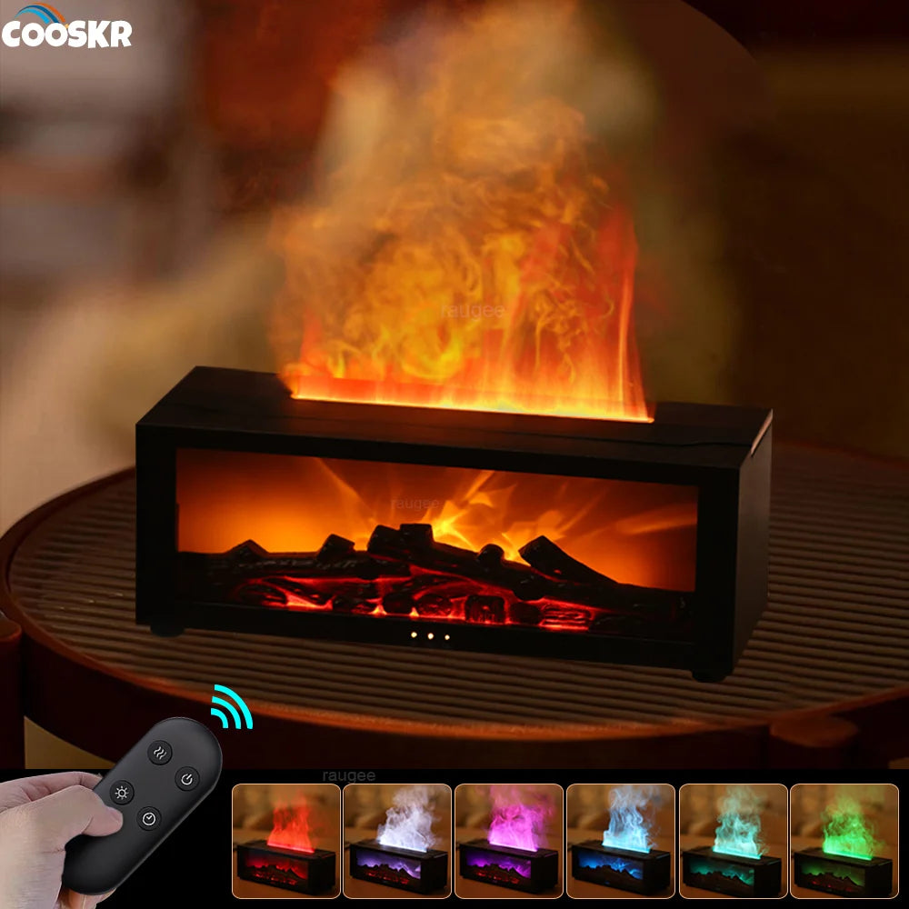 Humidificador com Efeito de Chama - com Difusor de Aromas e Comando