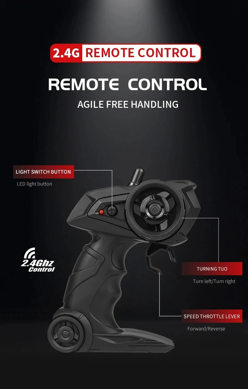 Carro Telecomandado 20KM/H - 4WD, Liga Metálica, Luzes LED