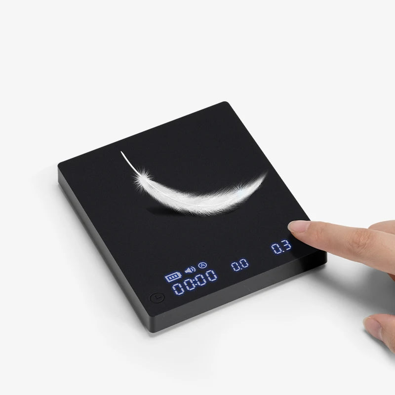 Balança Digital TIMEMORE Black Mirror Mini – Precisão 0,1g, Temporizador, USB