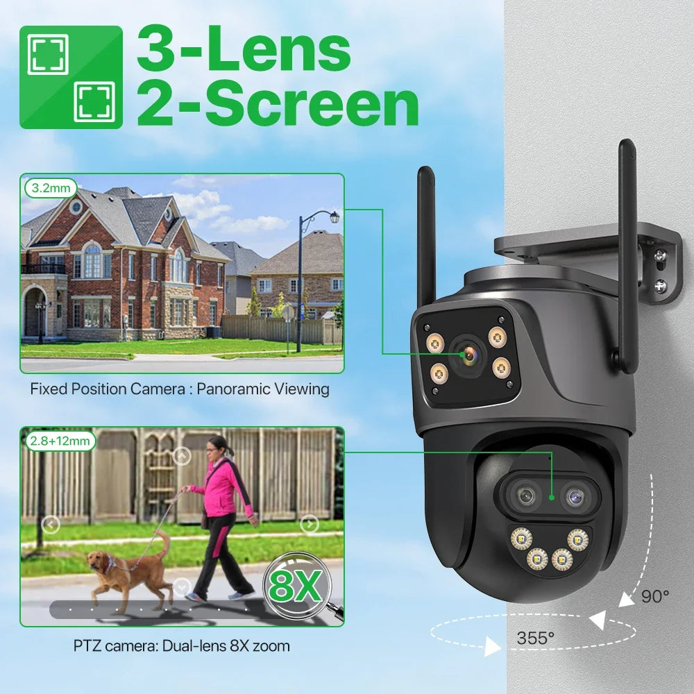 Câmara de Segurança DUREVIN - 6K, 9MP, Wi-Fi, Visão Noturna, Auto Tracking, Áudio