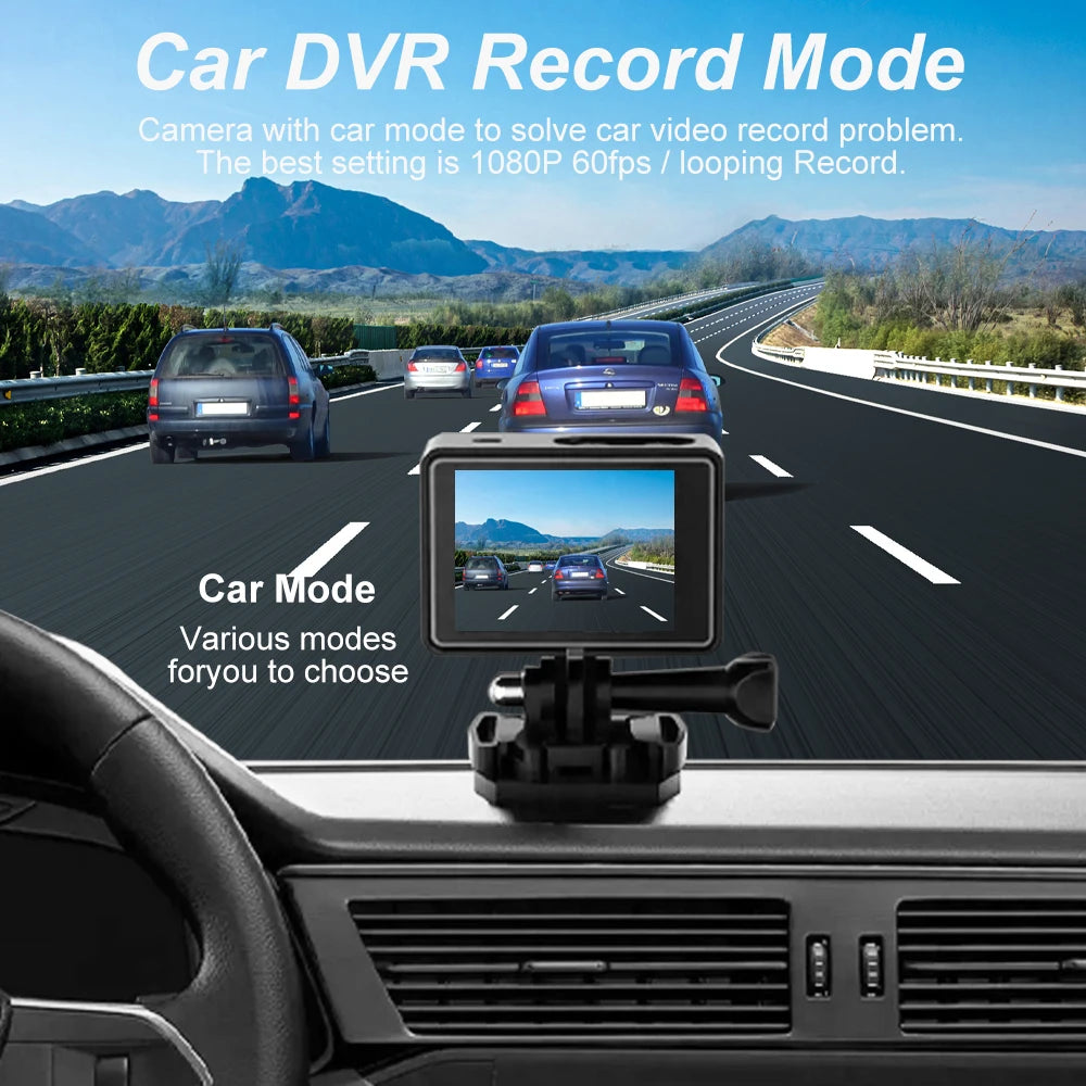 Câmara de Ação OURLIFE MTR40 + Acessórios – 5K 30FPS, Ecrã Tátil, Estabilização EIS, Zoom 5x