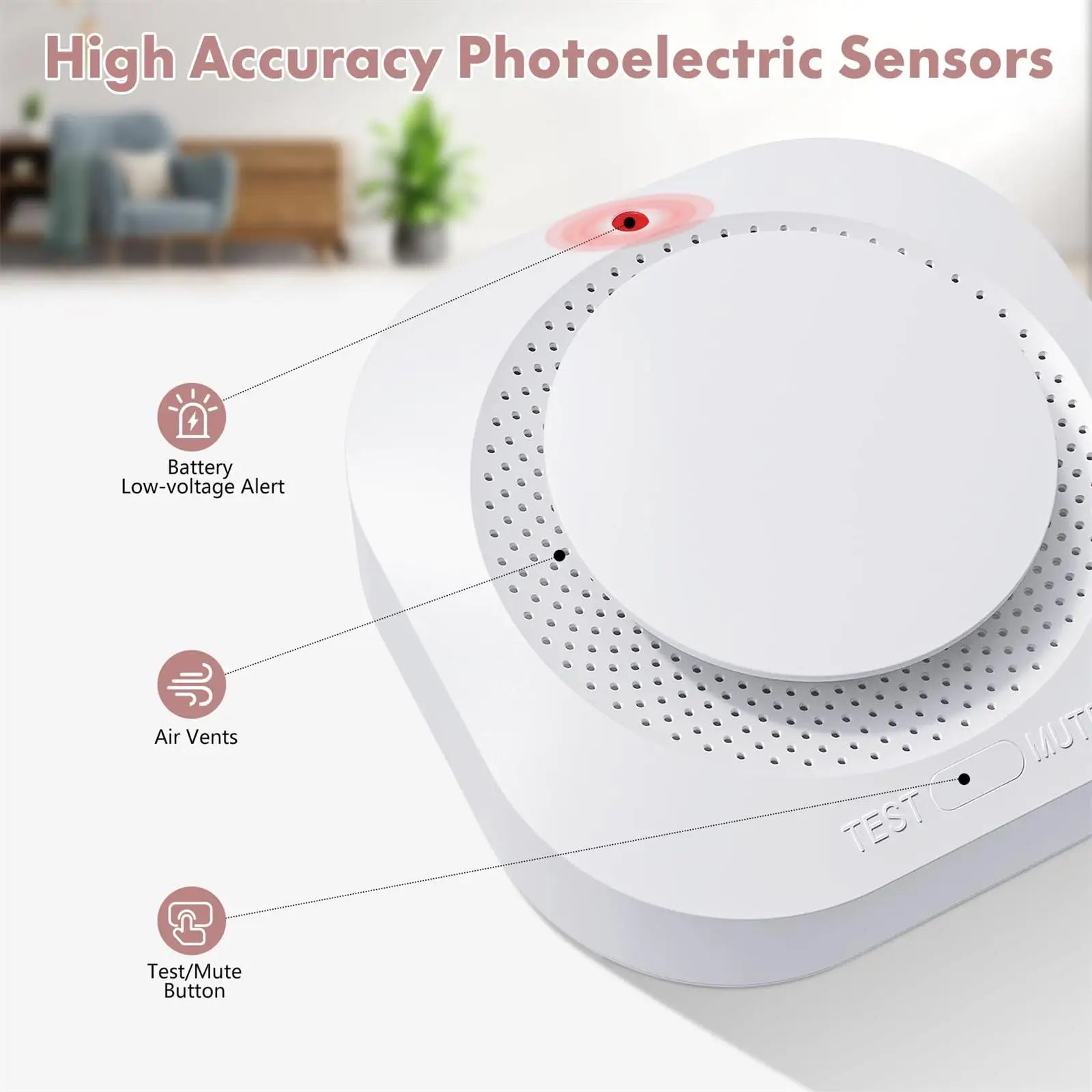 Detetor de Fumo TUYA – Wi-Fi, Sensor Inteligente com Alerta no Telemóvel
