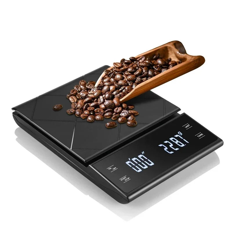 Balança de Cozinha Digital com Temporizador – Precisão 0,1g, Capacidade 3kg, LCD
