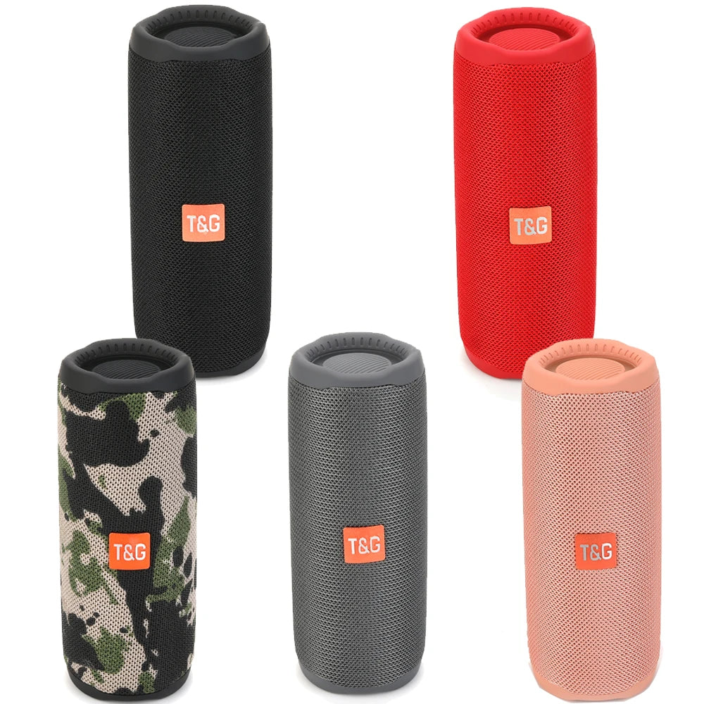 Coluna TG365 Bluetooth Portátil - Subwoofer, Dual Bass, LED, Impermeável,FM, AUX, USB, TF