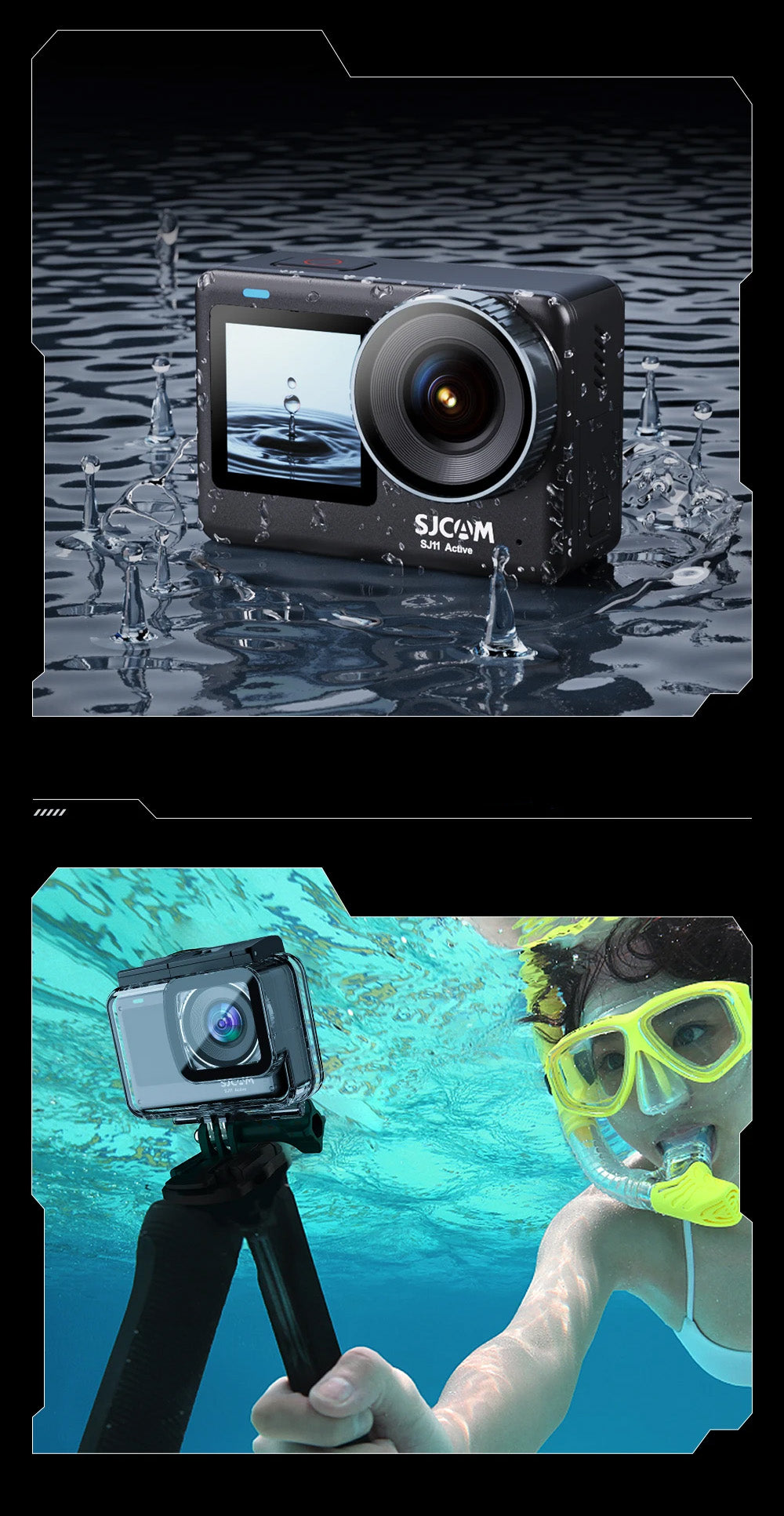 Câmara SJCAM SJ11 Active - 4K, Duplo Ecrã Touch, Wi-Fi, 5G, Zoom 8X