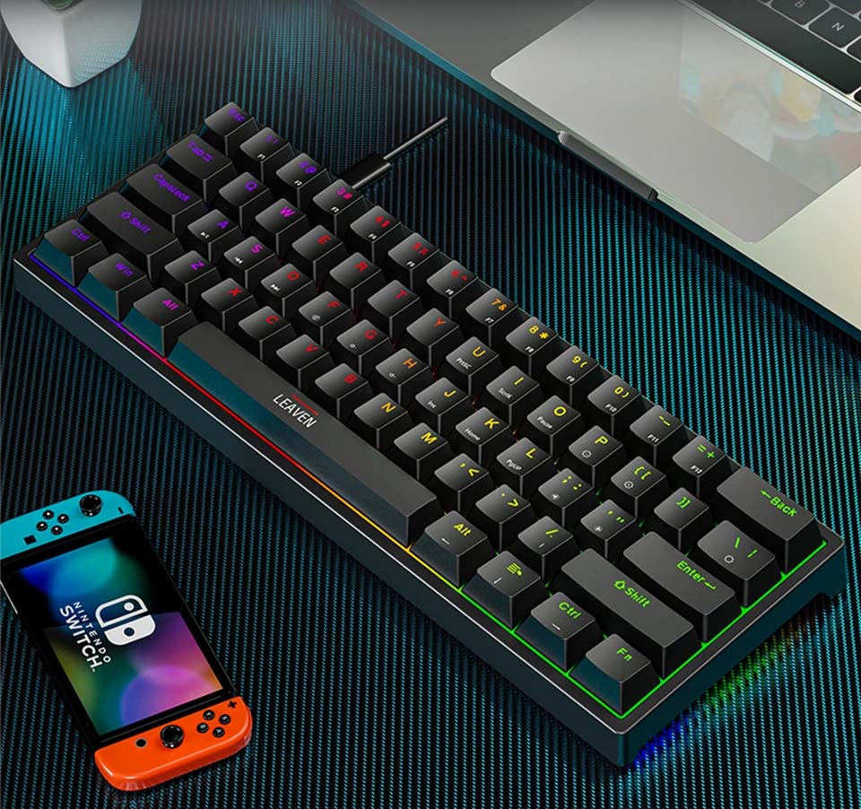 Teclado Mecânico AYEBEAU K620 - 61 teclas, Switches Hot-Swap