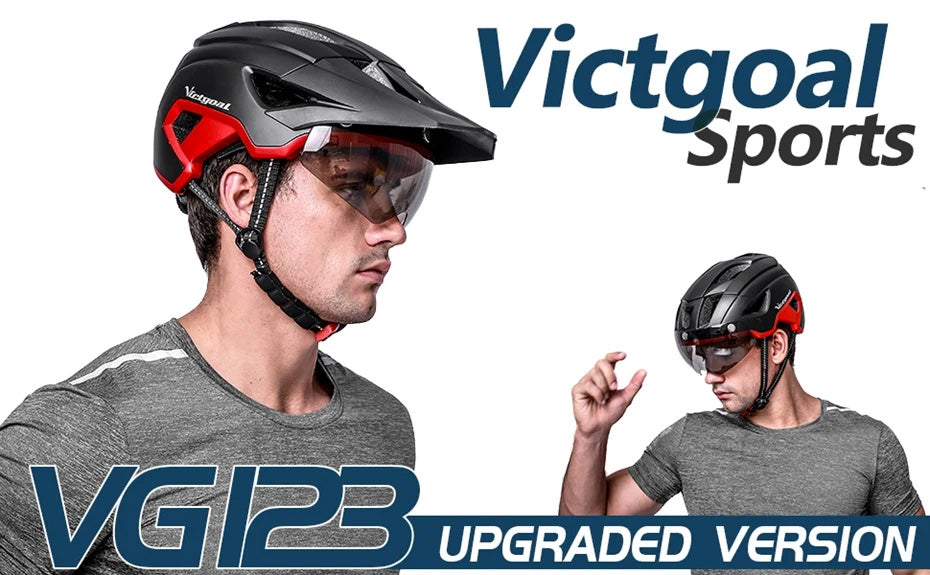 Capacete VICTGOAL com Luz LED – MTB e Estrada, Viseira Magnética, Ventilado