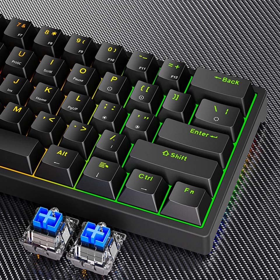 Teclado Mecânico AYEBEAU K620 - 61 teclas, Switches Hot-Swap