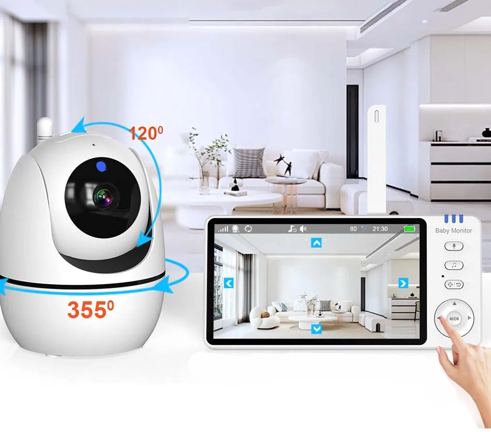 Tablet Monitor de Bebé EYE4U com Câmera - Zoom, Sensores de Temperatura e Som, Visão Noturna