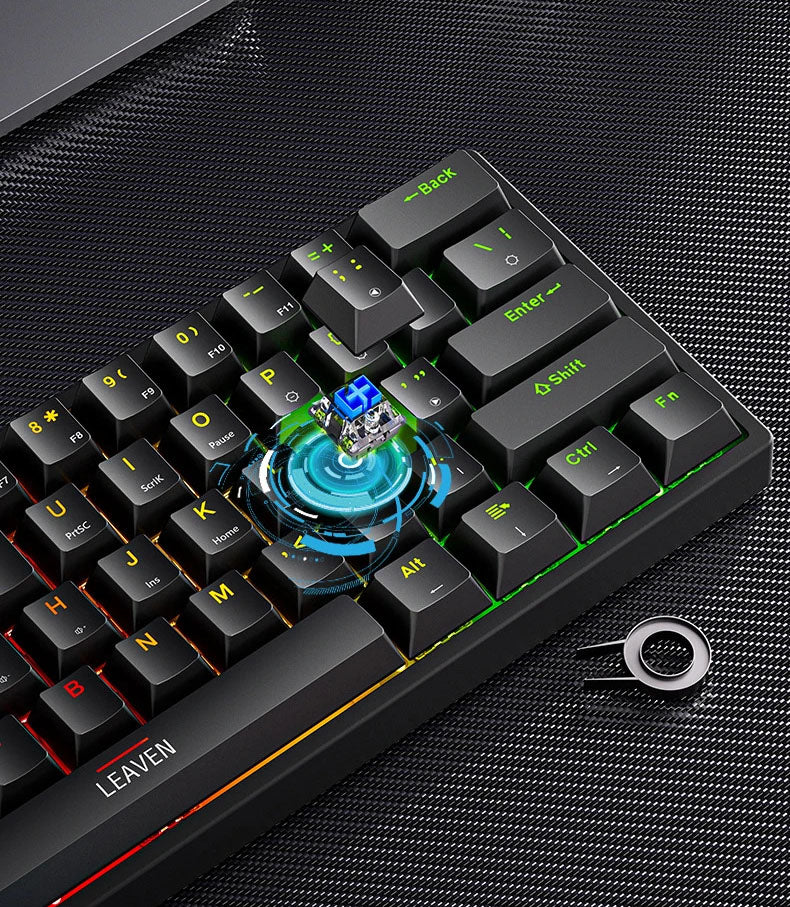 Teclado Mecânico AYEBEAU K620 - 61 teclas, Switches Hot-Swap