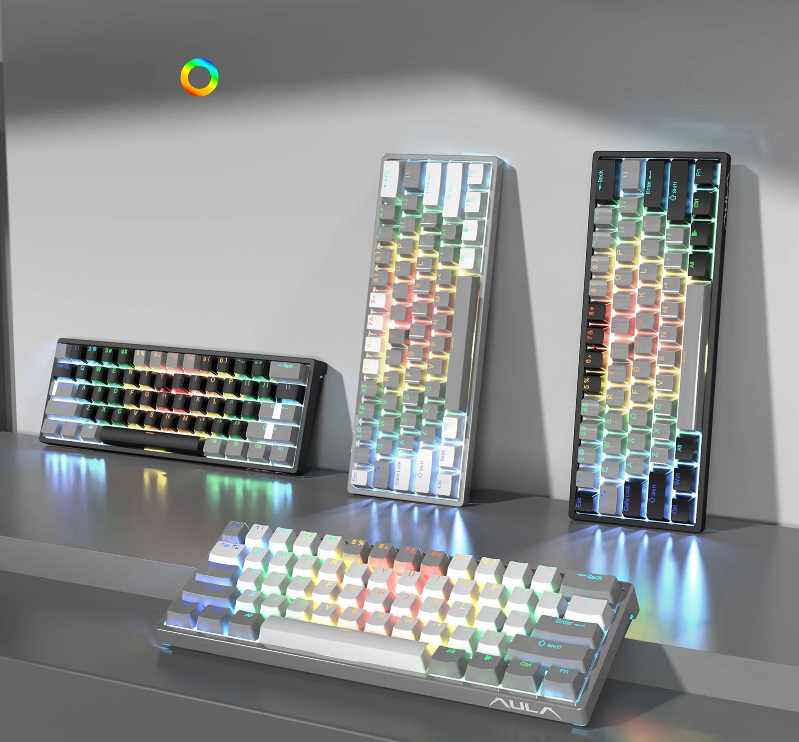 Teclado Mecânico - AULA F3261 RGB - 61 Teclas e Switches Vermelhos