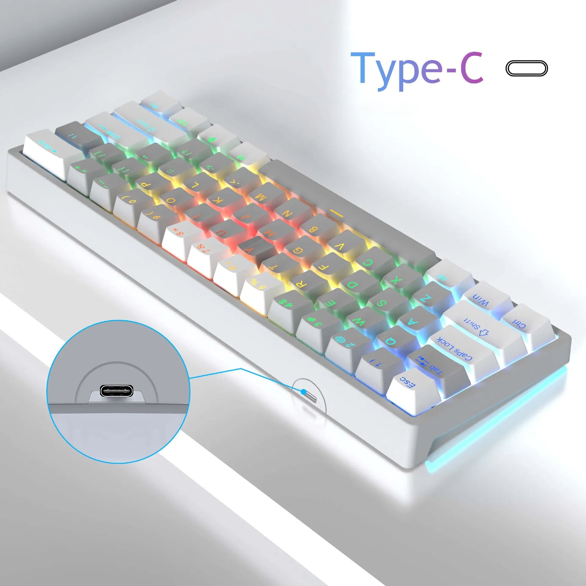 Teclado Mecânico - AULA F3261 RGB - 61 Teclas e Switches Vermelhos