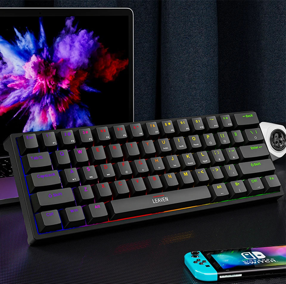Teclado Mecânico AYEBEAU K620 - 61 teclas, Switches Hot-Swap