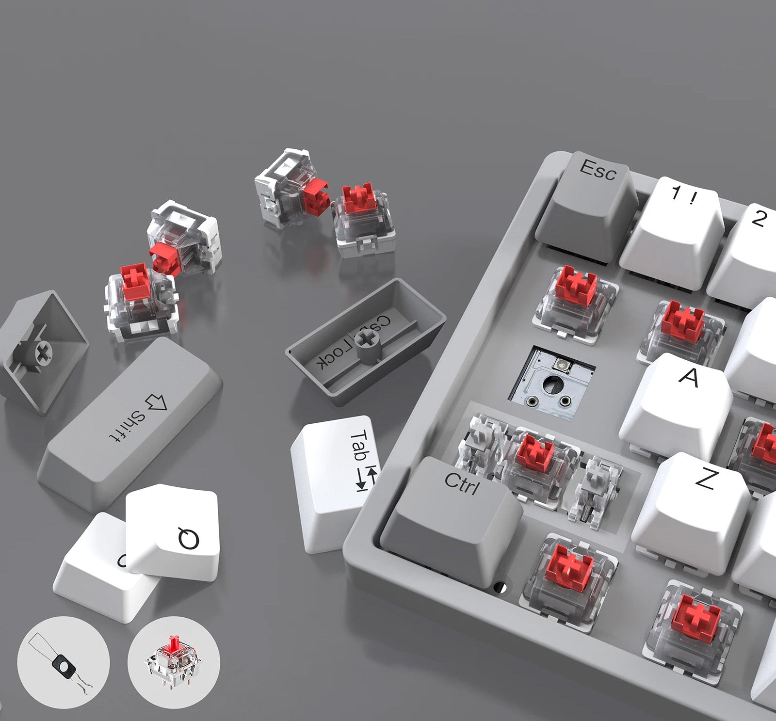 Teclado Mecânico - AULA F3261 RGB - 61 Teclas e Switches Vermelhos