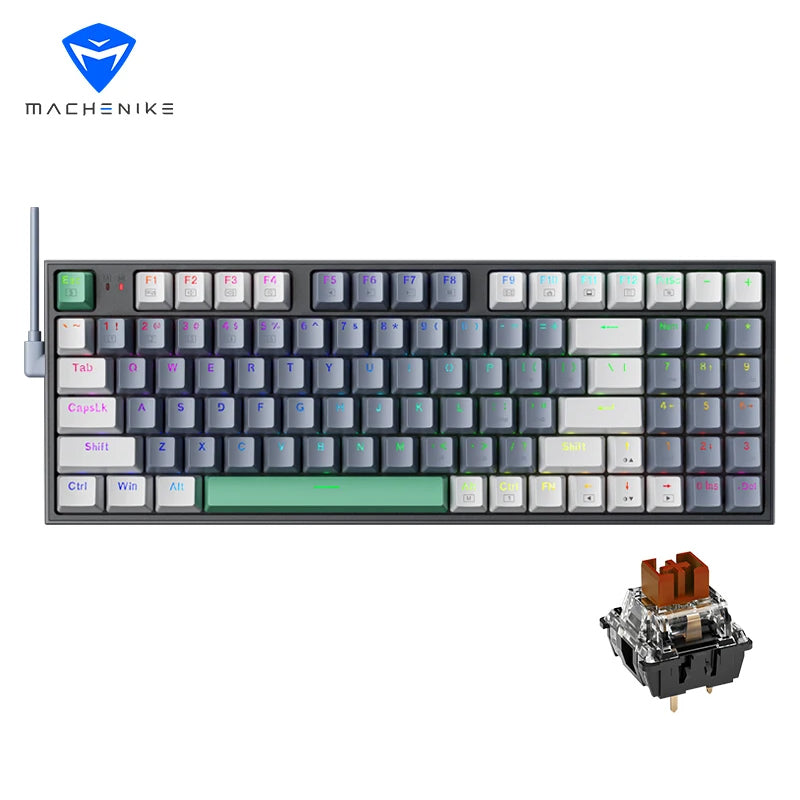 Teclado Mecânico MACHENIKE K500 - 94 Teclas, Luz RGB e Switches Hot-Swap