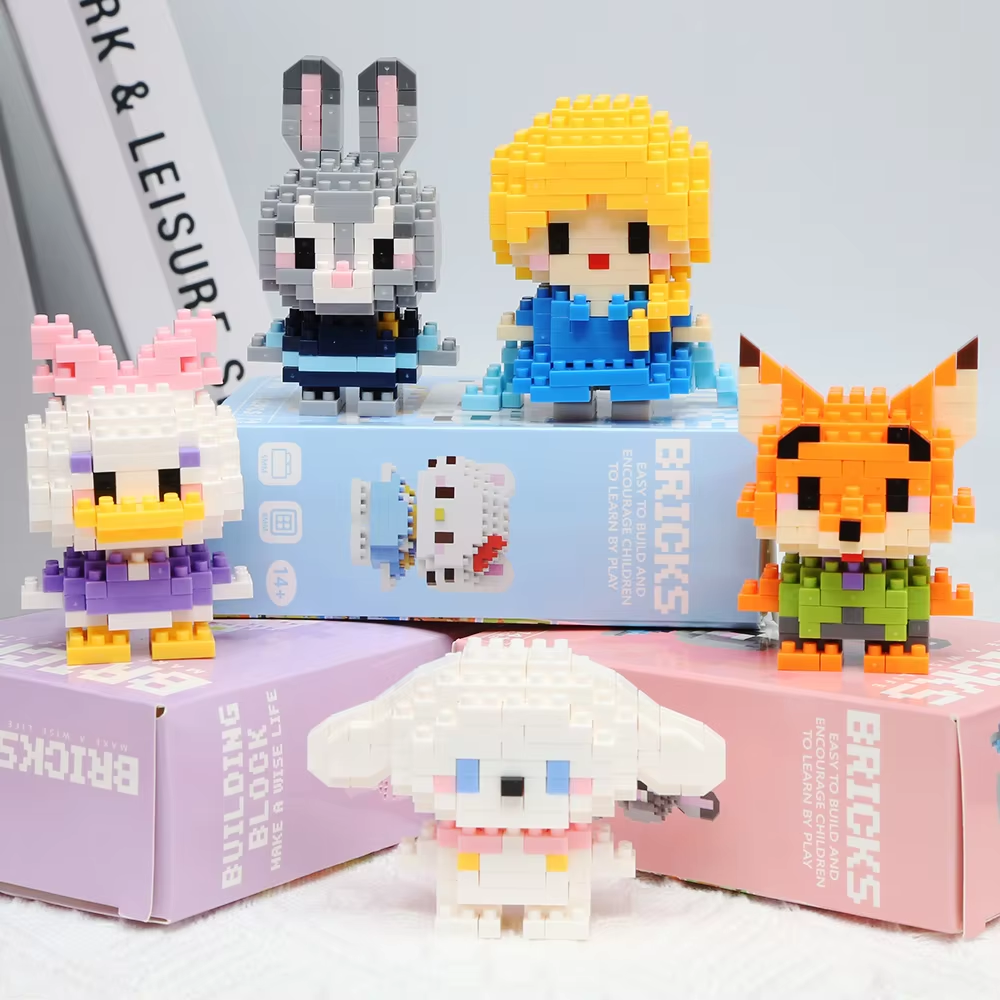 Disney Blocos de Construção – Coleção, Stitch, Mickey Mouse, Pato Donald e Outros