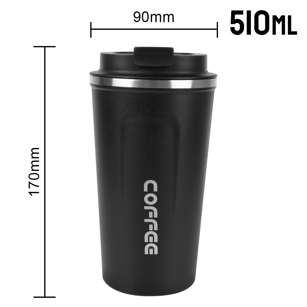 Copo Térmico de Café – Aço Inoxidável, Tampa Anti-Fugas