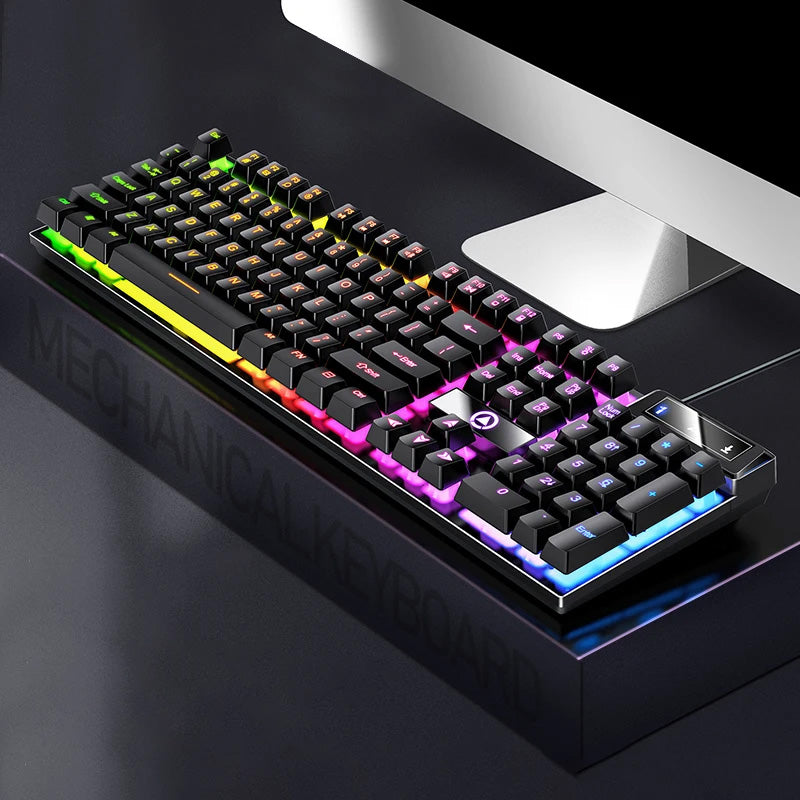 Teclado TekaGene K500 - 104 Teclas, Retroiluminação e Design Ergonómico